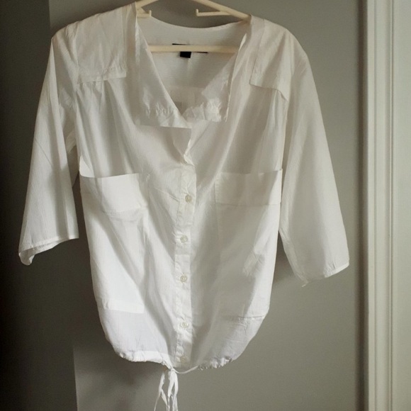 Reiss NWOT Cotton White Button Down Blouse - Picture 1 of 6